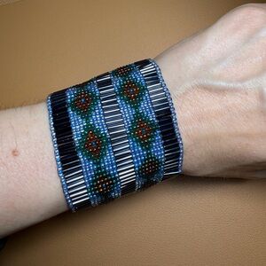 Wide Loom Beaded Cuff Bracelet